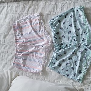 2 silky sleep shorts